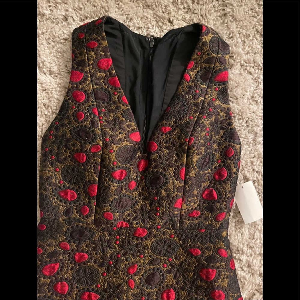 Alice + Olivia pacey V-neck A-line mini dress sz 2 - Picture 2 of 6